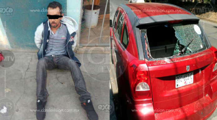 En Morelia: Cristalea un vehículo y lo captura la Policía Michoacán