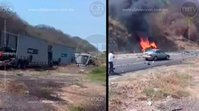 Tres calcinados tras accidente en la Siglo XXI