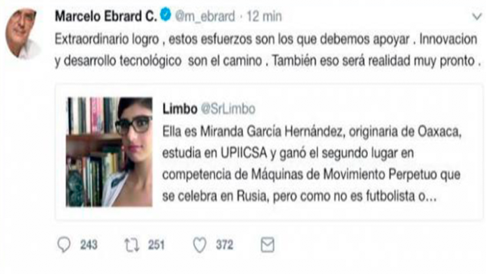 Ex jefe de gobierno de la CDMX cae en broma y felicita a Mia Khalifa por sus logros tecnológicos