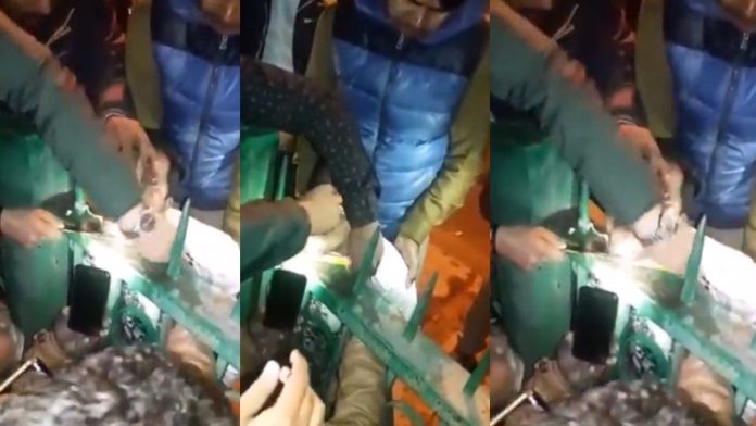Video: Ladrón termina con tubo atravesado al resbalarse en barandal mientras intentaba robar