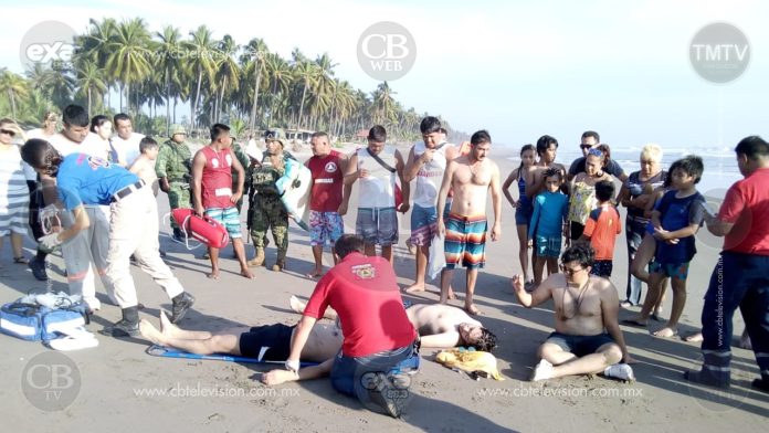 Tres turistas estuvieron a punto de morir ahogados en Lázaro Cárdenas