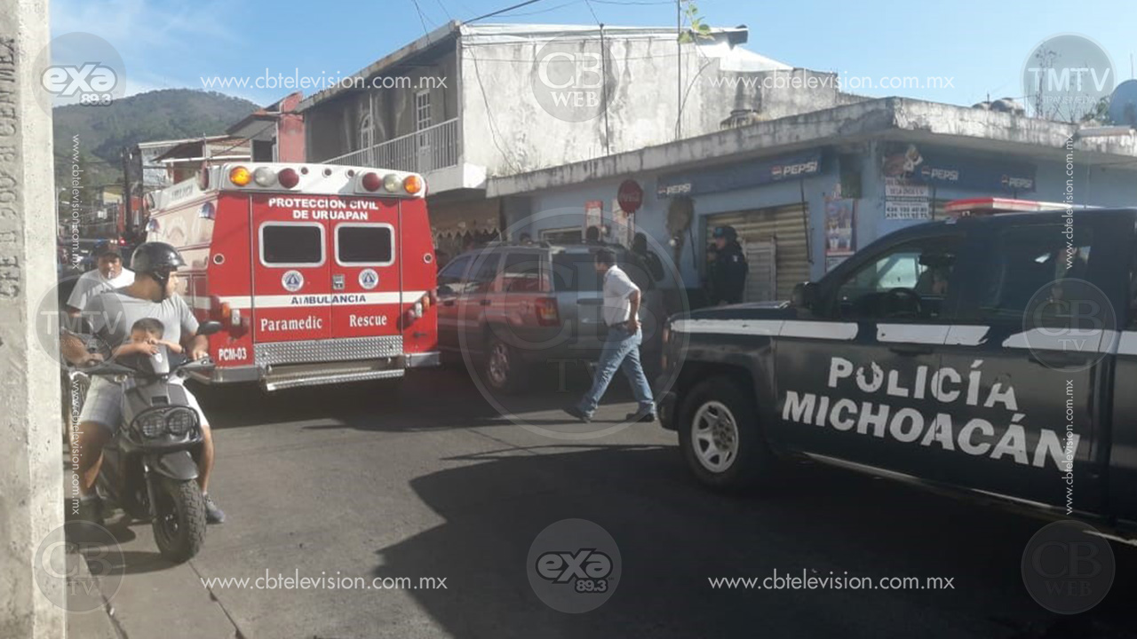 Entre la vida y la muerte se debate taxista baleado en Uruapan  