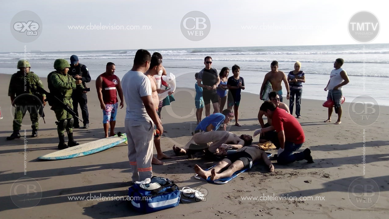 Tres turistas estuvieron a punto de morir ahogados en Lázaro Cárdenas