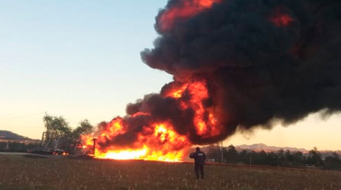 Incendio en ducto de Pemex en Puebla