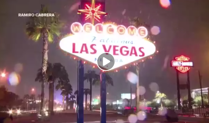 VIDEO: Por primera vez en una década, nevó en Las Vegas