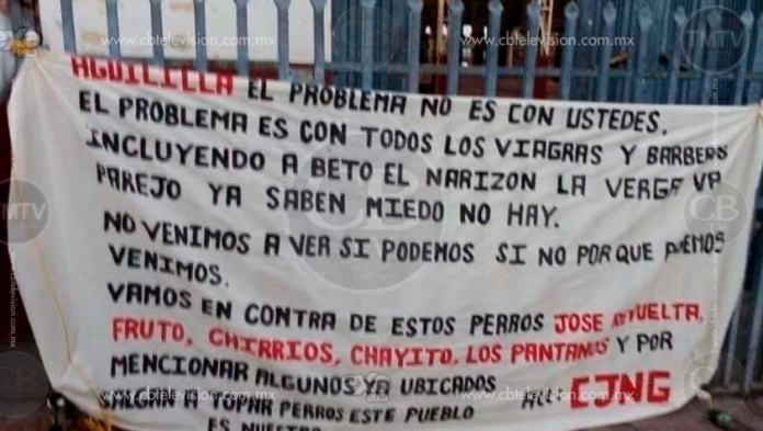 Dejan narcomantas, ahora en Aguililla