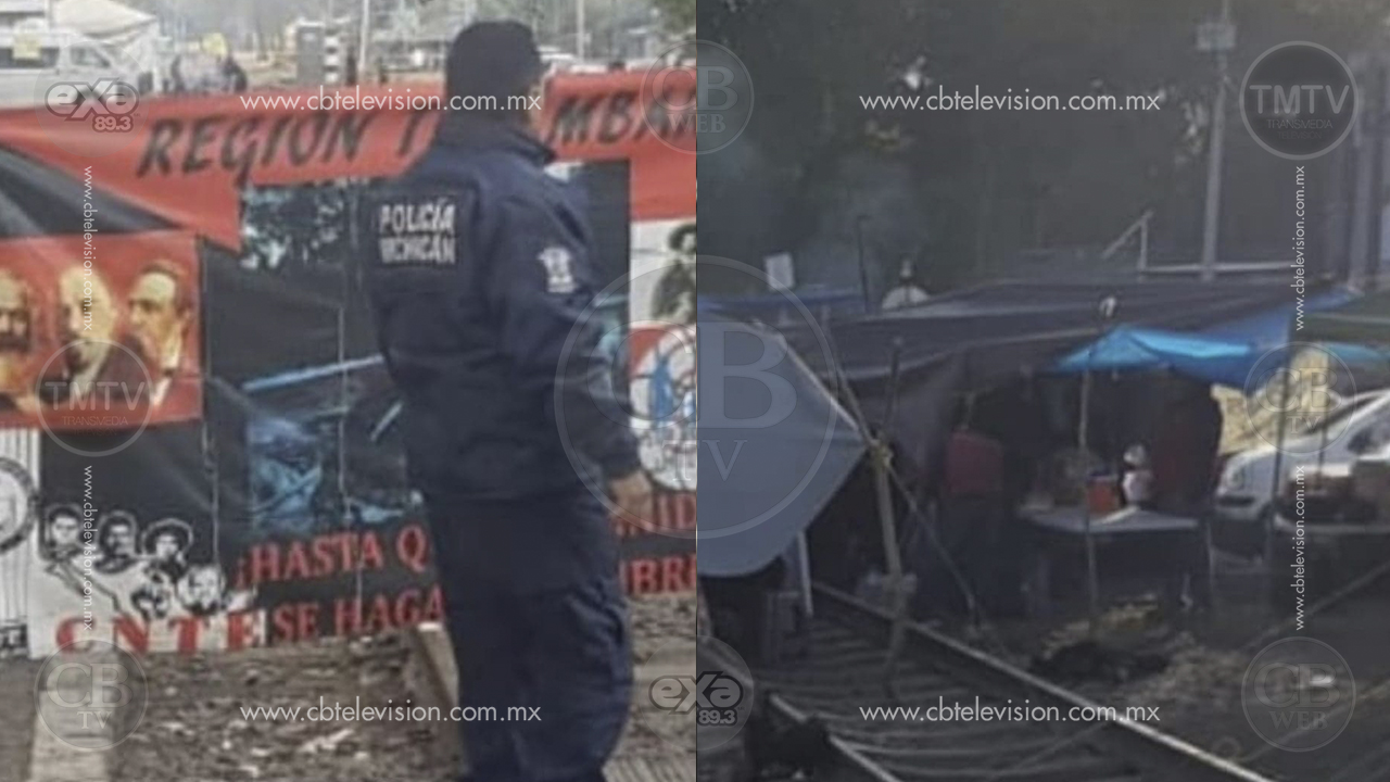 CNTE retira bloqueo en las vías del tren en Pátzcuaro y permanecen con cierre en Uruapan