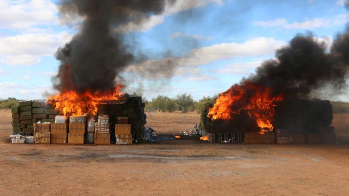 Incinera FGR más de 12 toneladas de narcóticos en Sonora