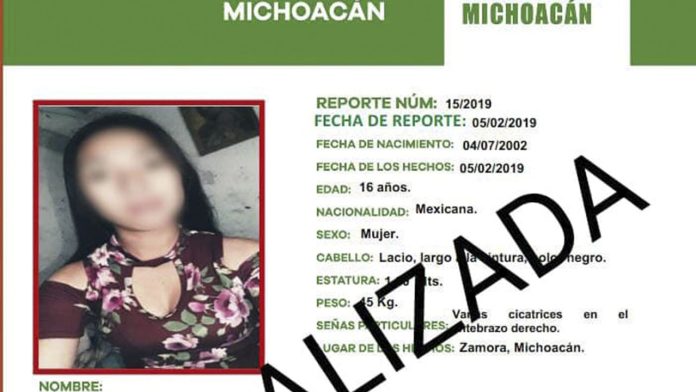 Localizan a adolescente reportada como desaparecida en Zamora