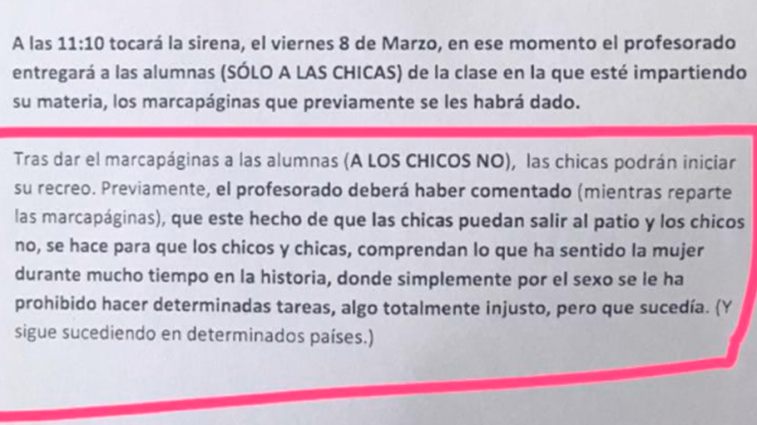 Escuela genera polémica al querer celebrar el Día de la Mujer dejando a niños sin receso