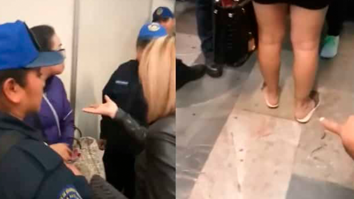 VIDEO: Surge #LadyChancla, le pisan la chancla en el Metro y exige que se la paguen