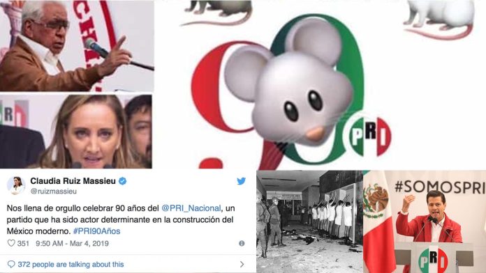 Con estos mensajes usuarios “felicitaron” al PRI en su 90 aniversario