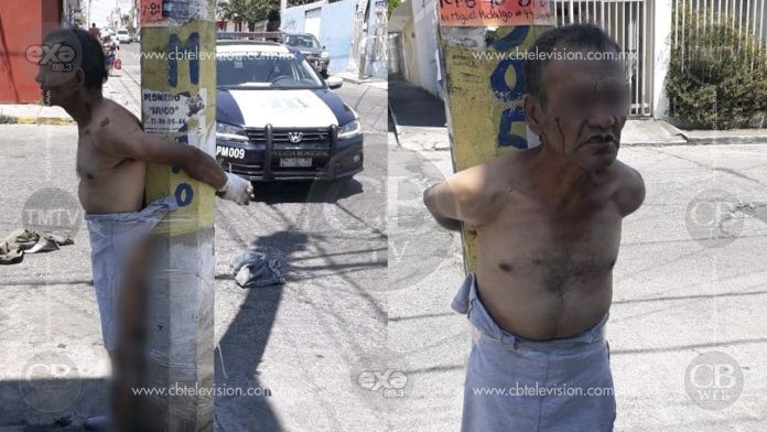 Golpean y amarran a presunto ladrón en colonia de Morelia