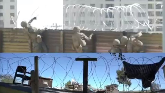 Tijuanenses se protegen de la delincuencia robándose los alambres de púas del muro de Trump