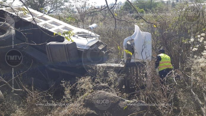 Camión de carga se queda sin frenos en Zamora