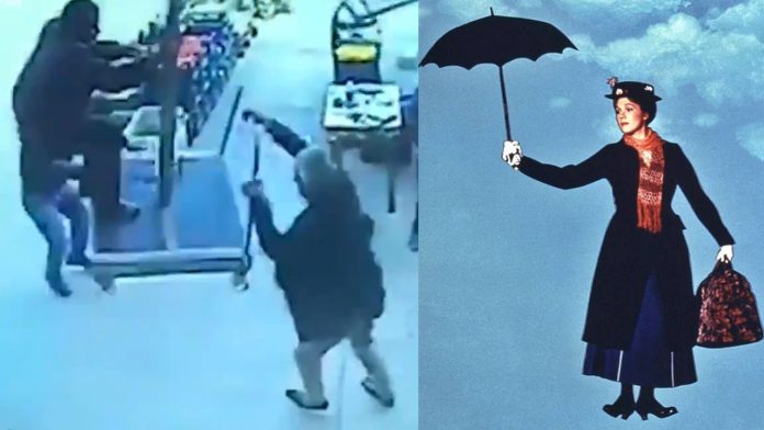 Video: Hombre sale volando hacia el cielo mientras sostiene una sombrilla