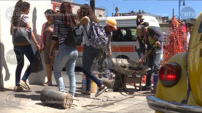Intervienen nuevamente calle Valladolid en el centro de Morelia