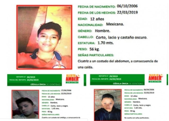 Desaparecen en Jacona tres niños mientras se dirigían a la escuela