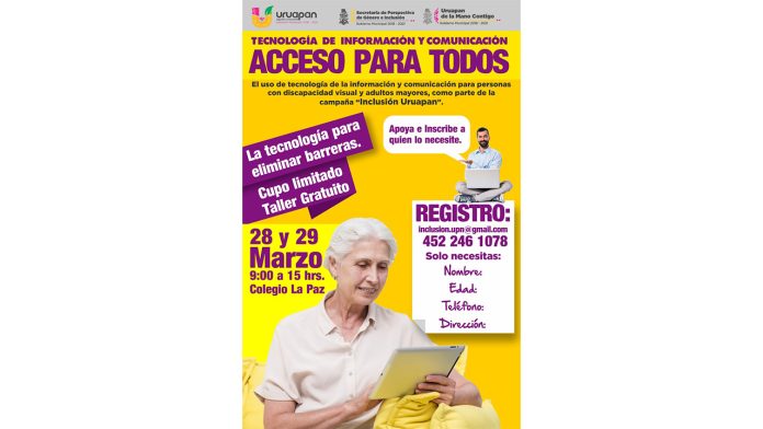 Impartirán talleres “Acceso Para Todos” a personas con discapacidad visual y adultos mayores