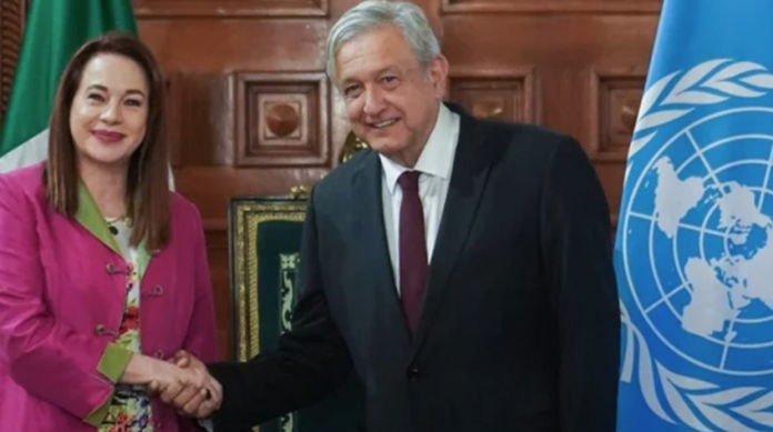Recibe AMLO a la presidenta de la 73° Asamblea General de la ONU