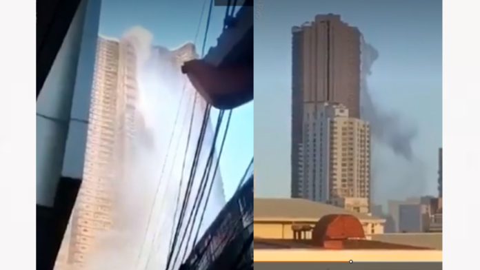 Terremoto en Filipinas rompe la piscina de un edificio 