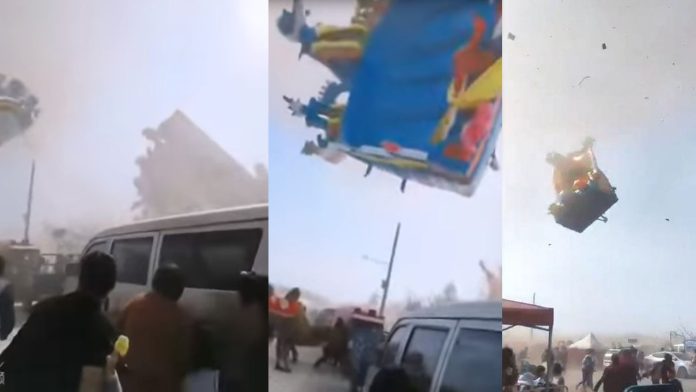 Video: Debido a un tornado castillos inflables salen volando, hay dos niños muertos y 19 heridos