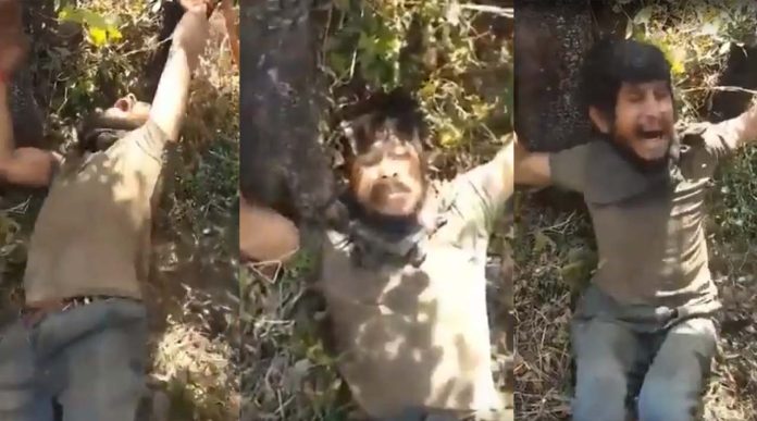 Amarran y golpean a presunto ladrón en Michoacán