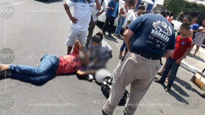 Motociclista queda herido en choque contra auto