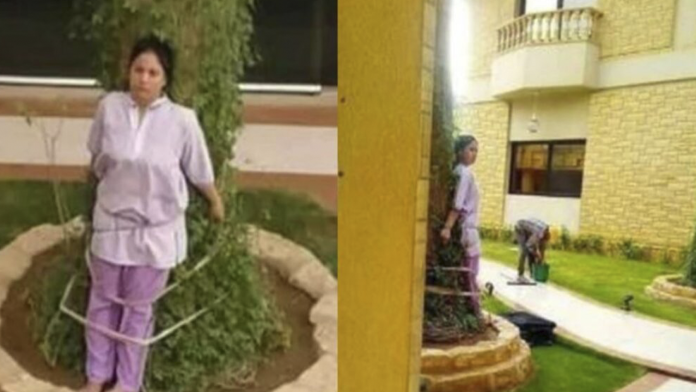 Empleada doméstica es amarrada por sus jefes por descuidar un mueble