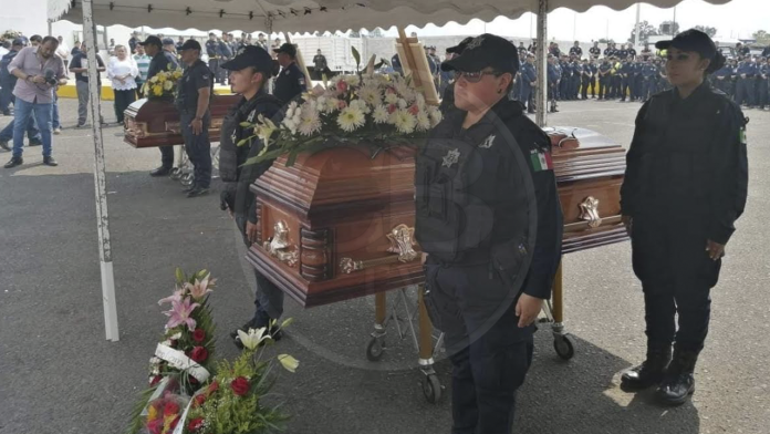 Despiden con homenaje a los 4 policías municipales de Zamora caídos en ataques del CJNG