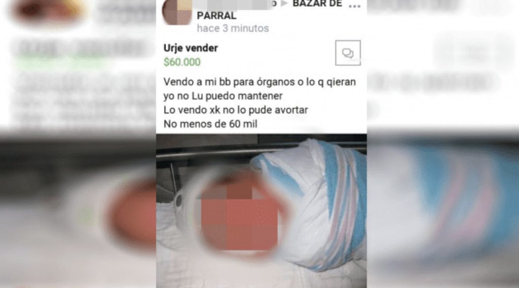 Mujer de Chihuahua que no pudo abortar ofrece a su bebé en Facebook, “Para órganos o lo que quieran”