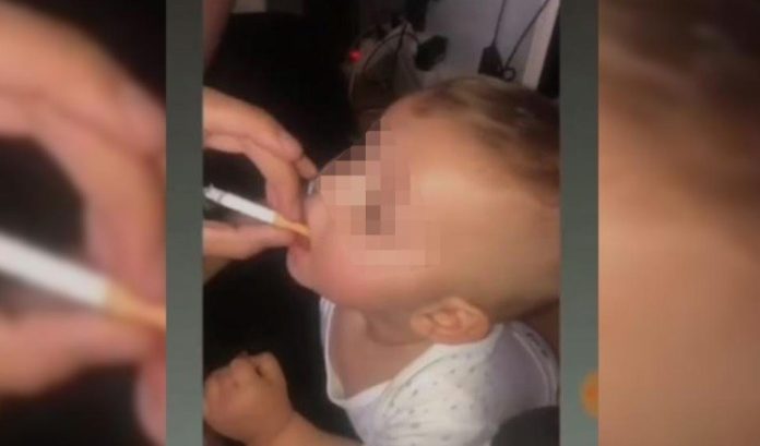 Mujer da de fumar a su bebé de 11 meses, lo graba y lo sube a Instagram