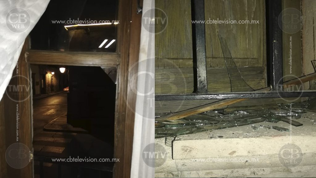 Hombre causa daños en dos edificios del centro de Morelia y amenaza a policias 