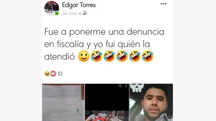 Mujer denunció a su pareja ante la fiscalía y fue el mismo agresor quien la atendió