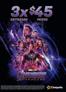 Avengers: Endgame por $15 pesos en el cine