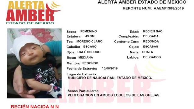 Encuentran a recién nacida que fue robada en Registro Civil de Naucalpan Encuentran a recién nacida que fue robada en Registro Civil de Naucalpan