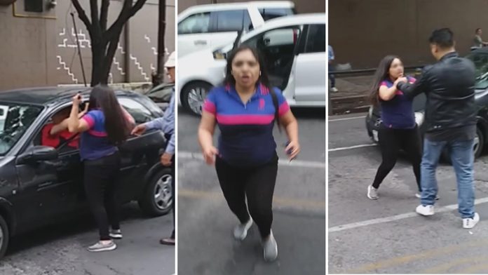 Video: “Lady Histeria”, mujer golpea a un conductor y a peatones