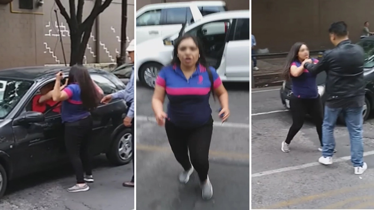 Video: “Lady Histeria”, mujer golpea a un conductor y a peatones Video: “Lady Histeria”, mujer golpea a un conductor y a peatones