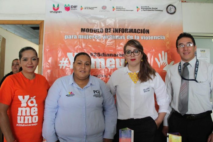 Convocan a la sociedad civil a frenar violencia de género en el marco del Día Naranja en Uruapan