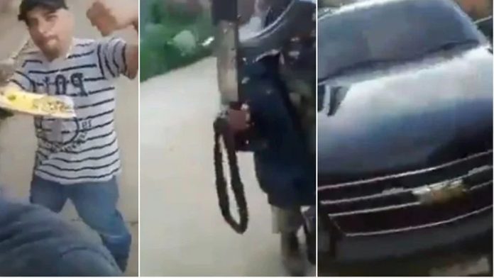Video: Presuntos sicarios del CJNG comen tacos a plena luz del día en Michoacán
