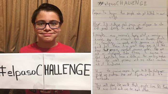 Niño crea #ElPasoChallenge para honrar a víctimas del atentado