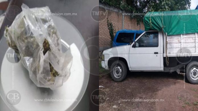 Policía Michoacán detiene a uno con camioneta robada y droga en Ciudad Hidalgo