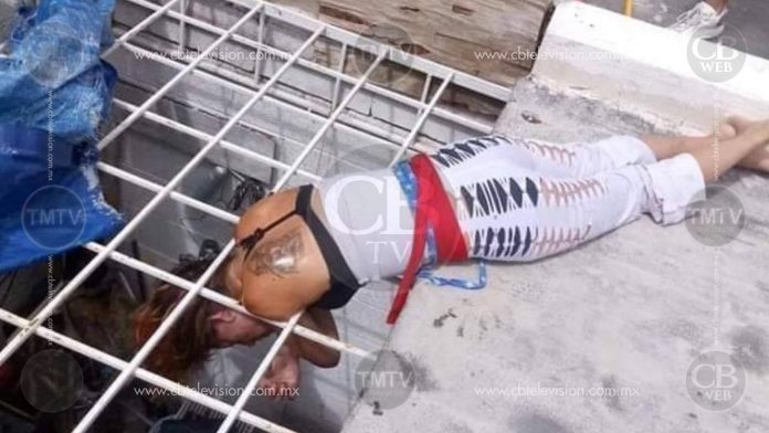 Mujer queda atrapada en una estructura metálica al intentar robar vivienda