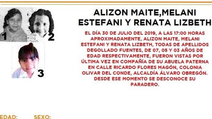 Desaparecen hermanas de 3, 5 y 7 años; iban con su abuelita