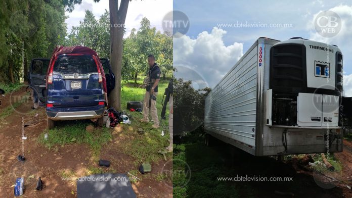 Asegura FGE cinco autos y una caja de tráiler con reporte de robo