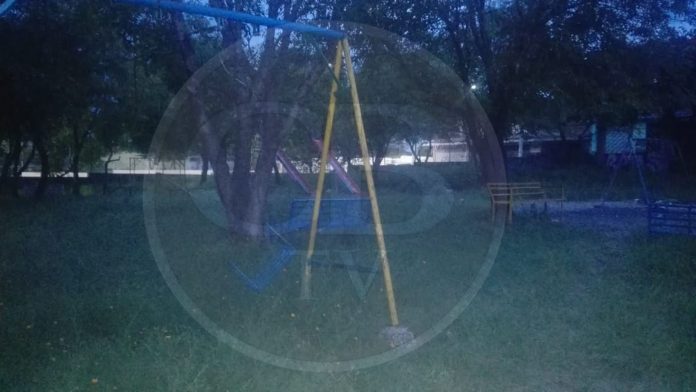 Área de recreación en el abandono total