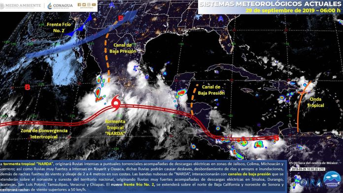 En alerta PC Estatal ante el paso de la tormenta tropical “Narda”