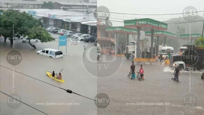 Precipitación pluvial deja a Lázaro Cárdenas bajo el agua