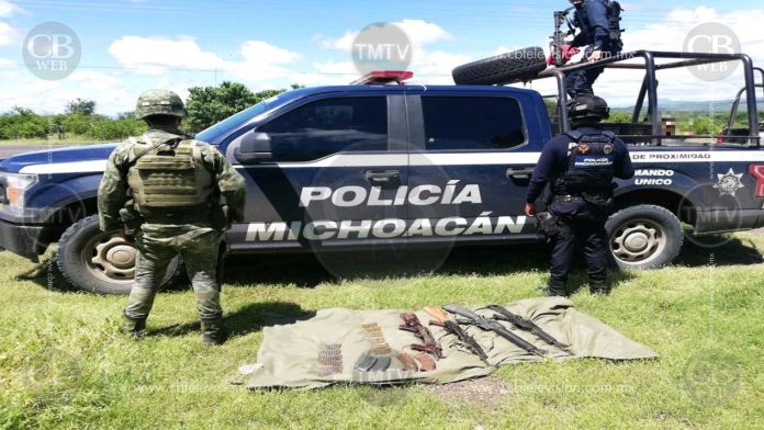 Aseguran armas de fuego y cartuchos en Buenavista
