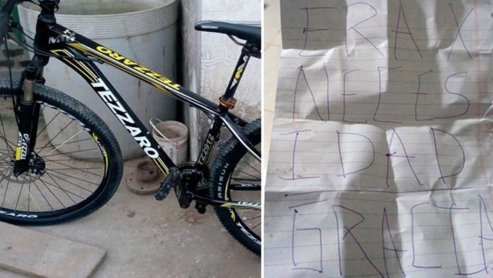 Ladrón se arrepiente de robar bicicleta y la devuelve junto a una carta